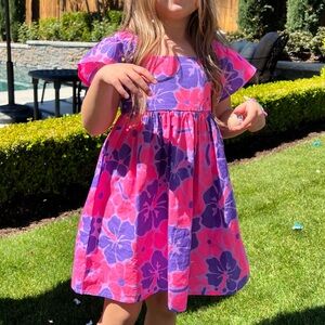 Cotton On Kids Girls Hawaiian Flower Floral Pink Flutter Sleeve Sundress 5T